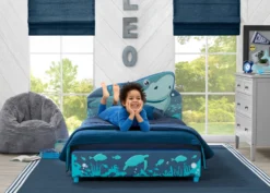 Delta Children Shark Upholstered Twin Bed