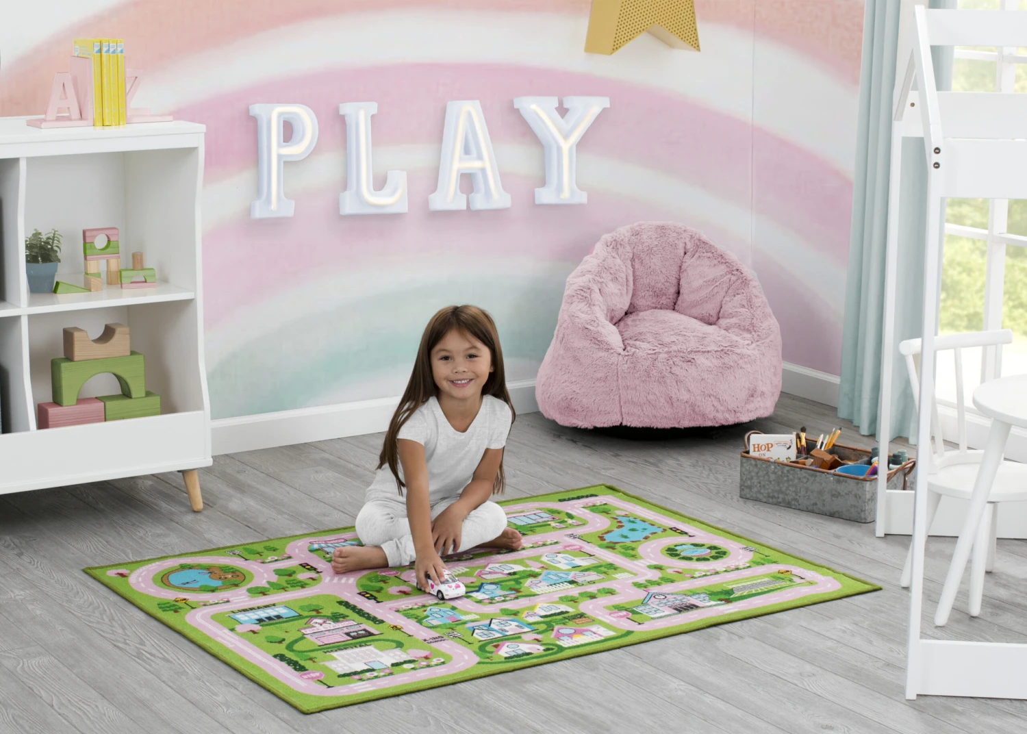 Delta Children Large Road Map Activity Rug For Girls And Boys - 54-inch L X 39-inch W 11 Delta Children Large Road Map Activity Rug For Girls And Boys - 54-inch L X 39-inch W - Image 11