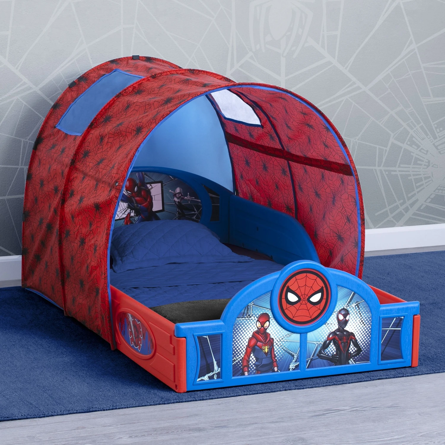Delta Children Spider-Man Sleep And Play Toddler Bed With Tent 4 Delta Children Spider-Man Sleep And Play Toddler Bed With Tent - Image 4