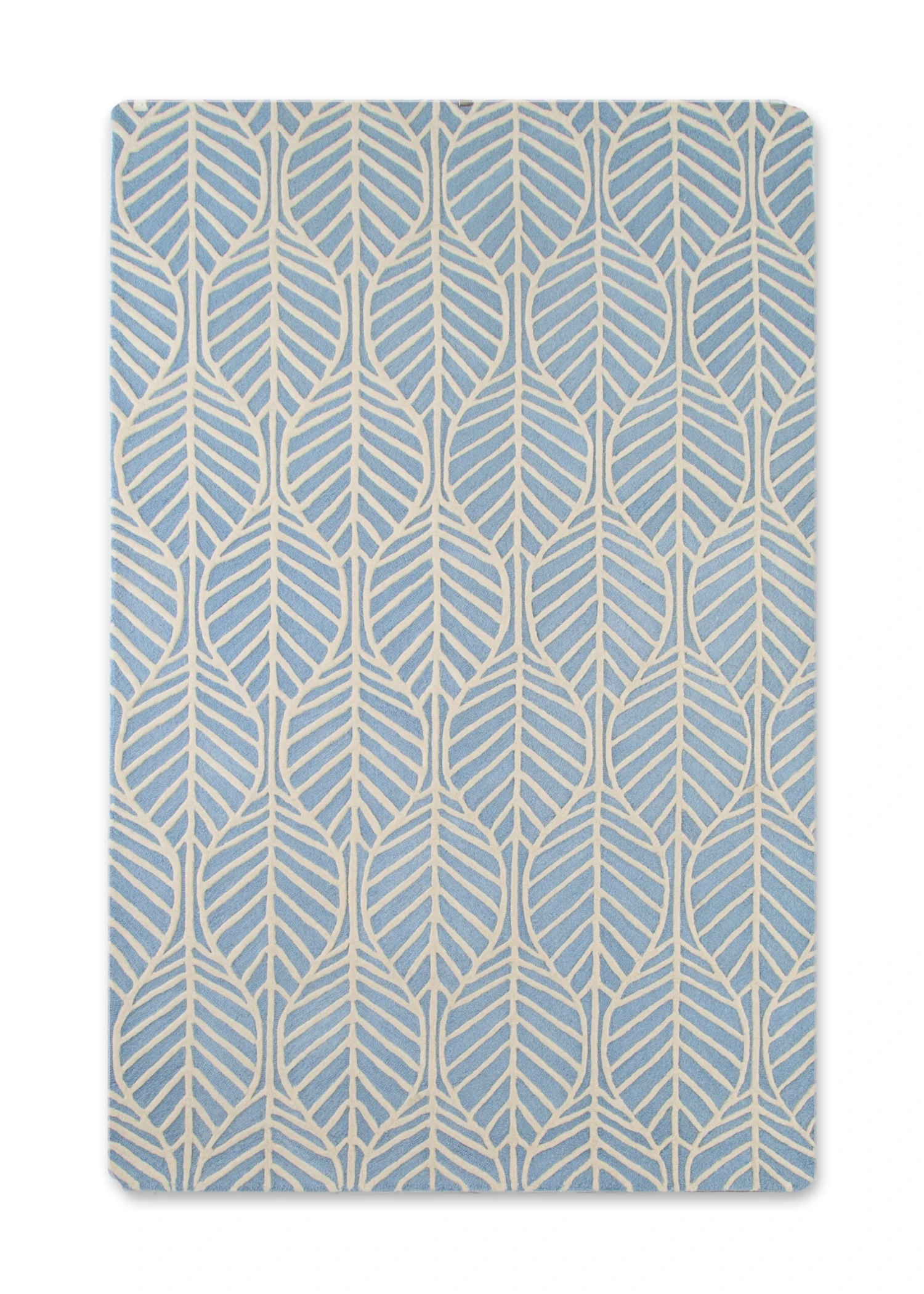 Delta Children Blue Palm Hand-Tufted 100% Wool Area Rug 5x8 3 Delta Children Blue Palm Hand-Tufted 100% Wool Area Rug 5x8 - Image 3