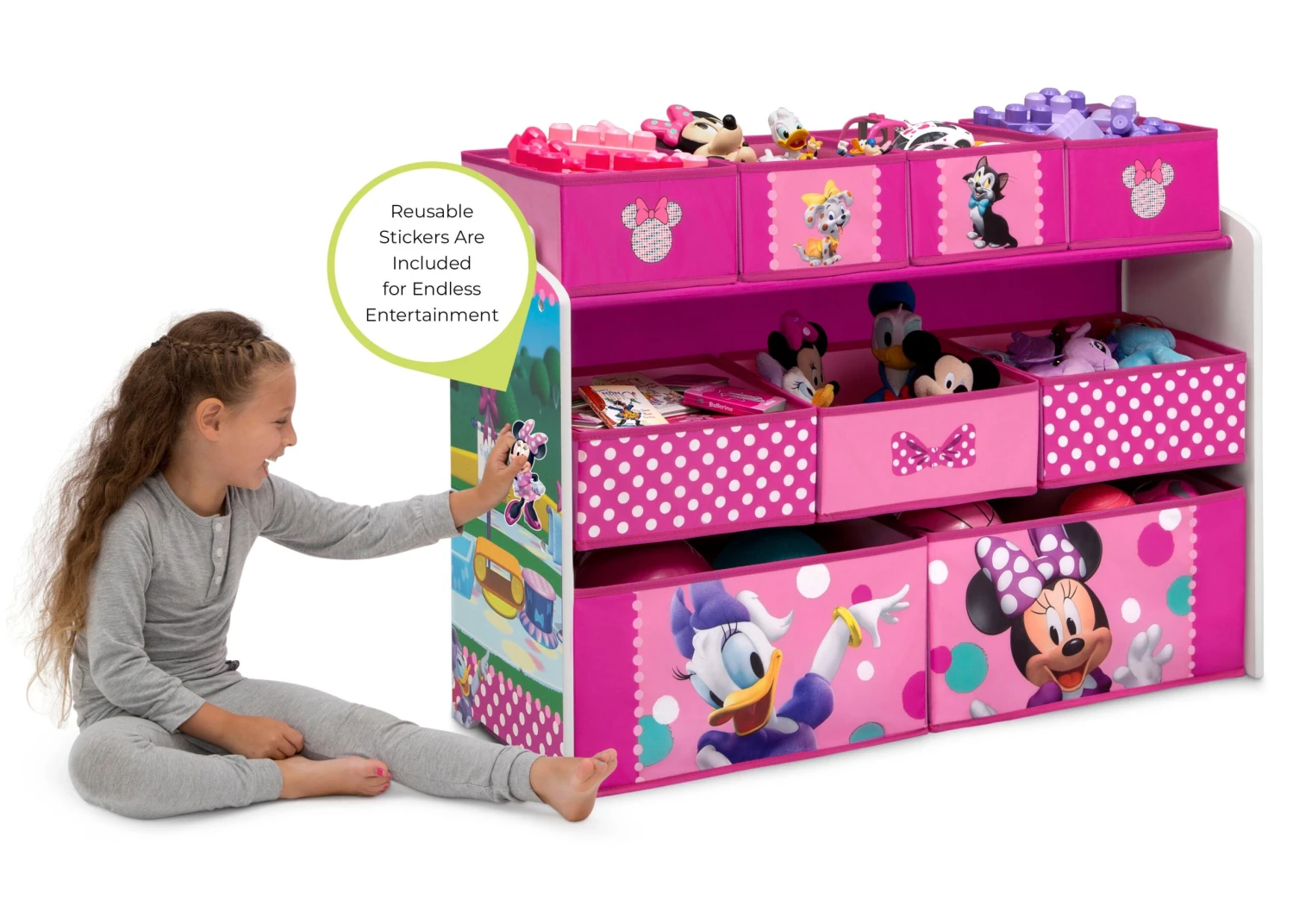 Delta Children Minnie Mouse Deluxe 9 Bin Design And Store Toy Organizer 5 Delta Children Minnie Mouse Deluxe 9 Bin Design And Store Toy Organizer - Image 5