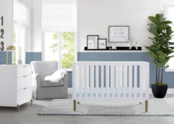 Delta Children Blue Palm Hand-Tufted 100% Wool Area Rug 5x8