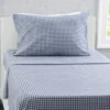 Delta Children Navy Gingham 3-Piece Twin Sheet Set