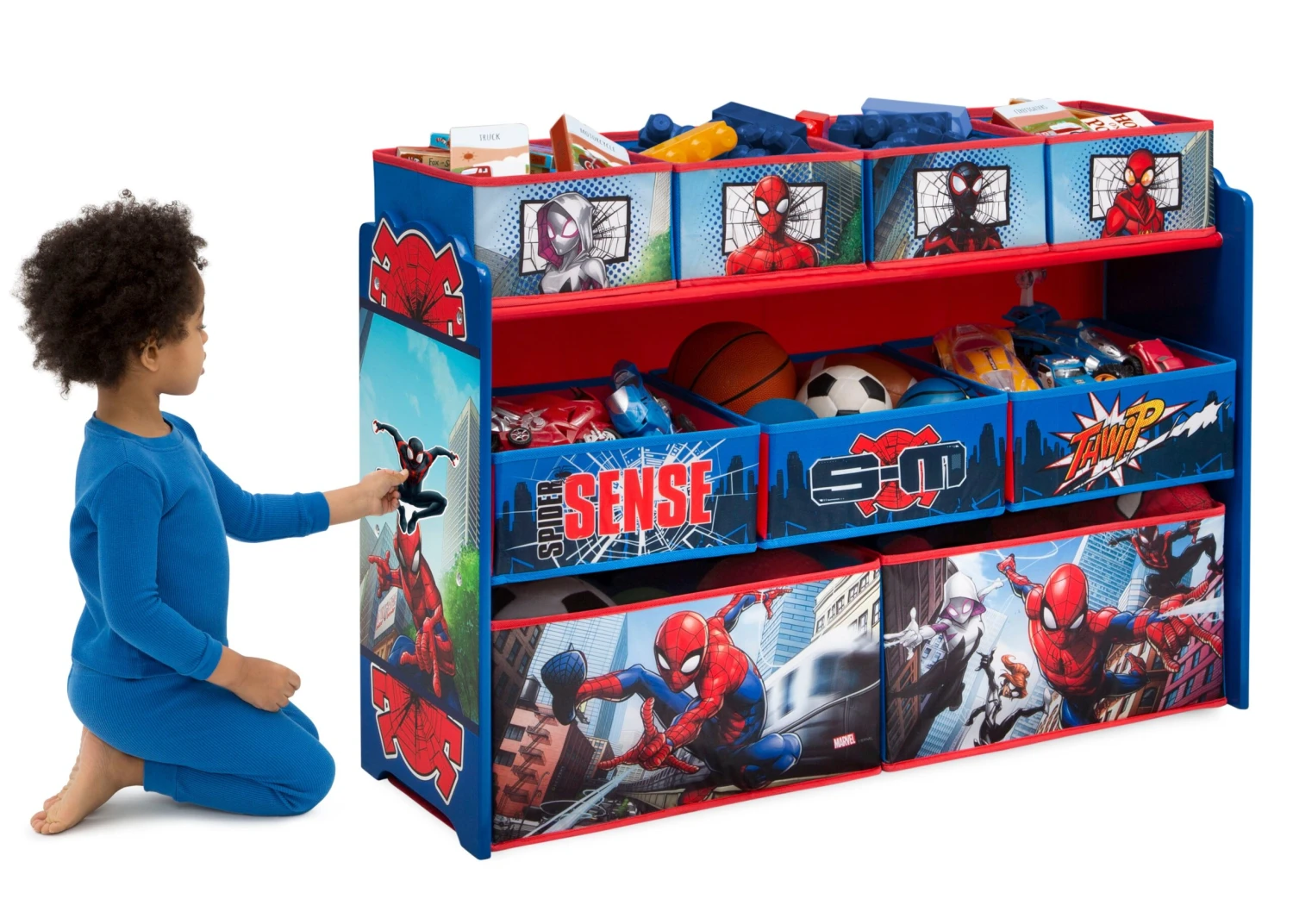 Delta Children Spider-Man Deluxe 9 Bin Design And Store Toy Organizer 5 Delta Children Spider-Man Deluxe 9 Bin Design And Store Toy Organizer - Image 5