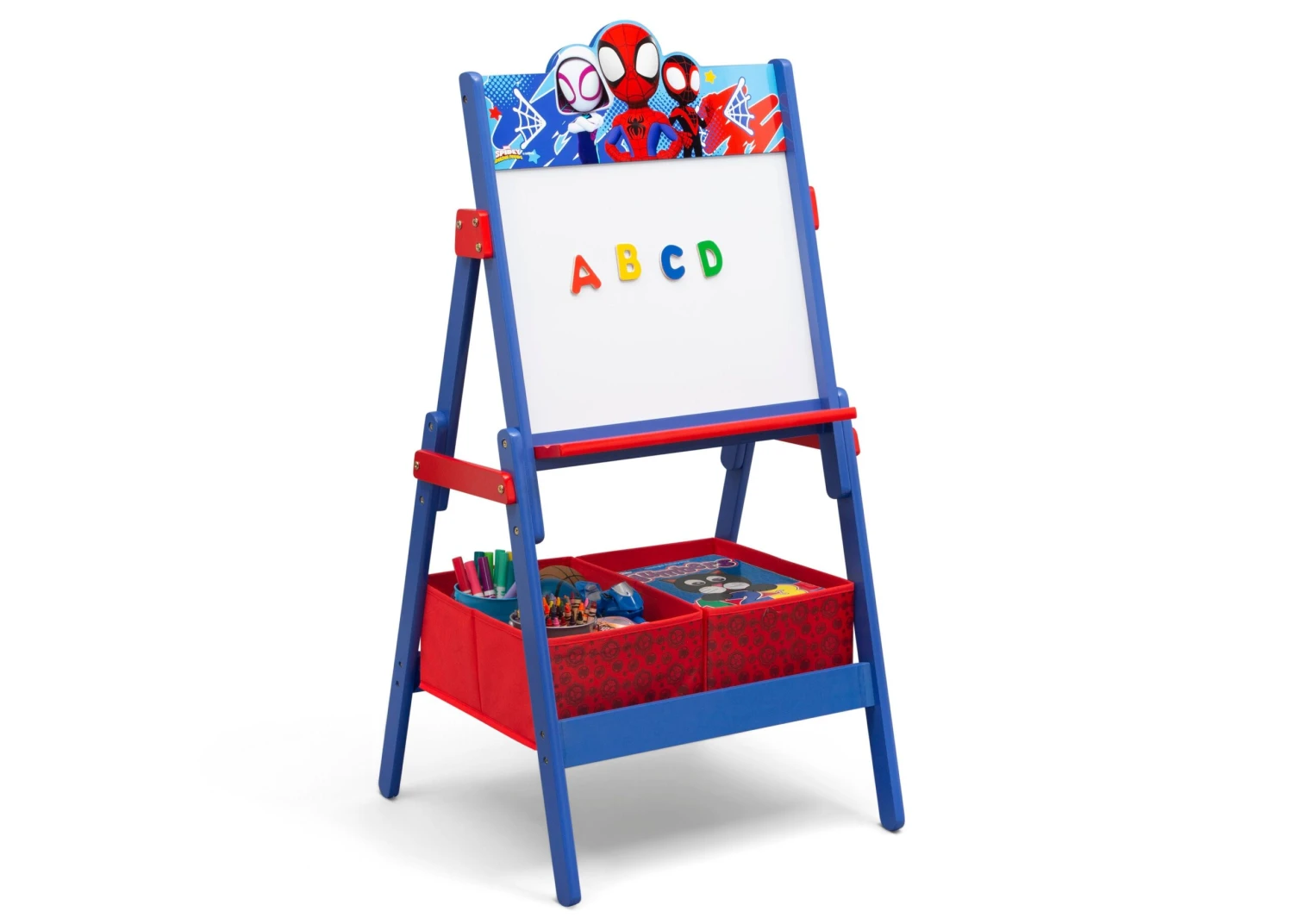 Delta Children Spidey And His Amazing Friends Wooden Activity Easel With Storage 2 Delta Children Spidey And His Amazing Friends Wooden Activity Easel With Storage - Image 2