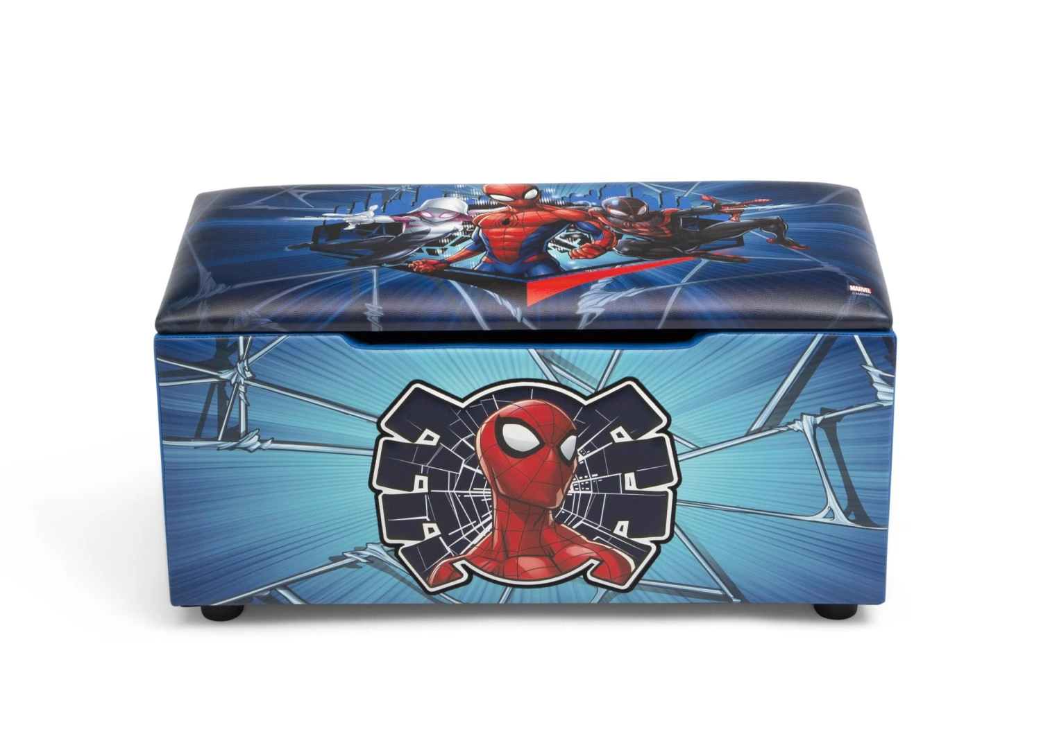 Delta Children Spider-Man Upholstered Storage Bench For Kids 4 Delta Children Spider-Man Upholstered Storage Bench For Kids - Image 4