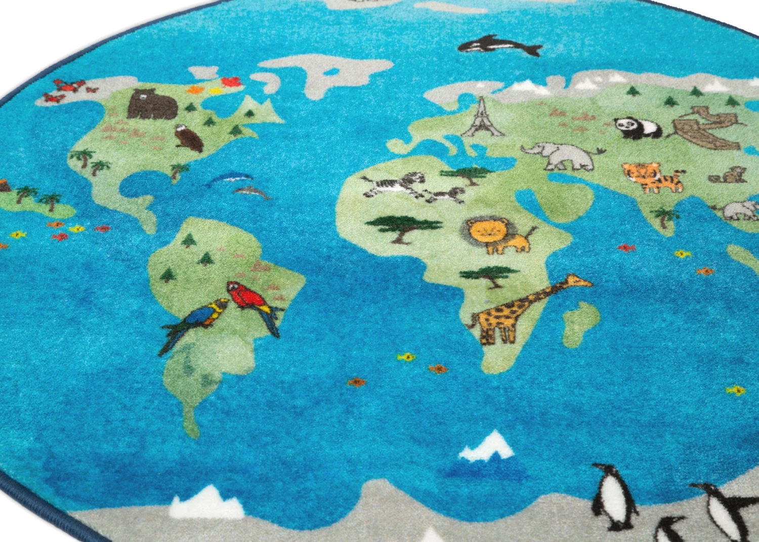 Delta Children World Map Round Area Rug For Kids, 39-Inch 3 Delta Children World Map Round Area Rug For Kids, 39-Inch - Image 3