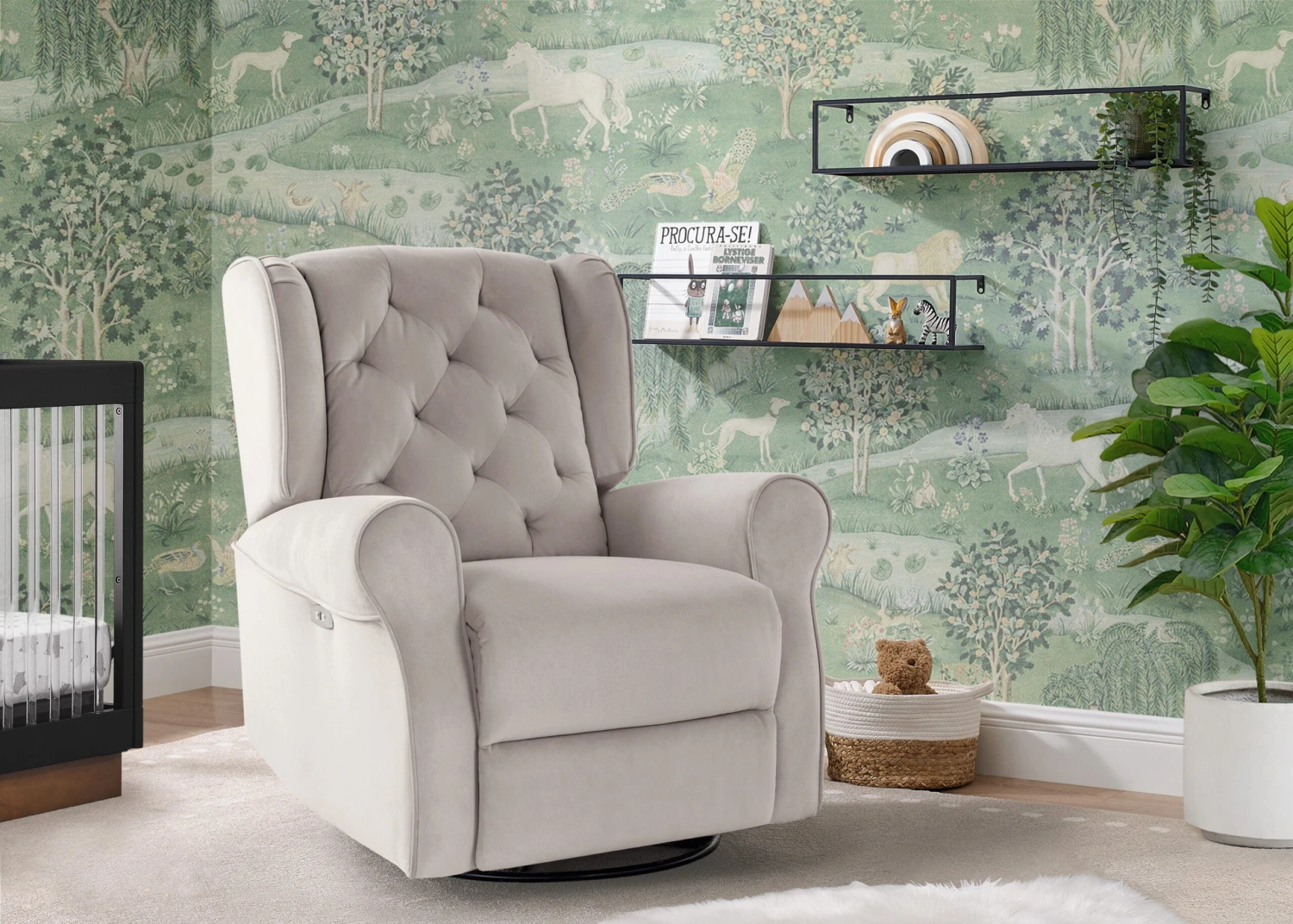 Delta Children Emmie Electronic Power Recliner And Swivel Glider With USB Port In LiveSmart Performance Fabric 8 Delta Children Emmie Electronic Power Recliner And Swivel Glider With USB Port In LiveSmart Performance Fabric - Image 8