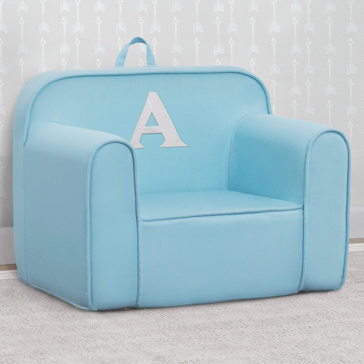 Delta Children Personalized Monogram Light Blue Cozee Chair 5 Delta Children Personalized Monogram Light Blue Cozee Chair - Image 5