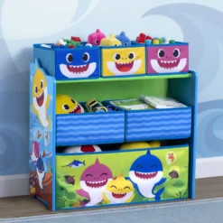 Delta Children Baby Shark Design & Store 6 Bin Toy Storage Organizer