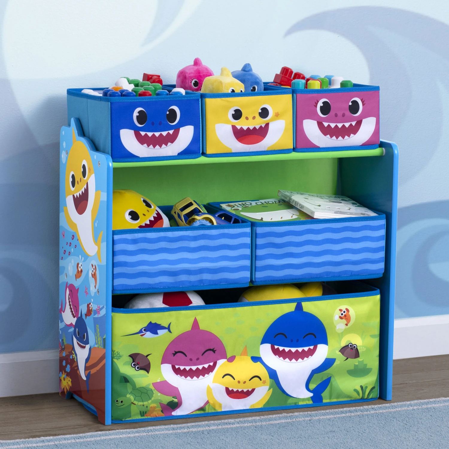 Delta Children Baby Shark Design & Store 6 Bin Toy Storage Organizer 1 Delta Children Baby Shark Design & Store 6 Bin Toy Storage Organizer