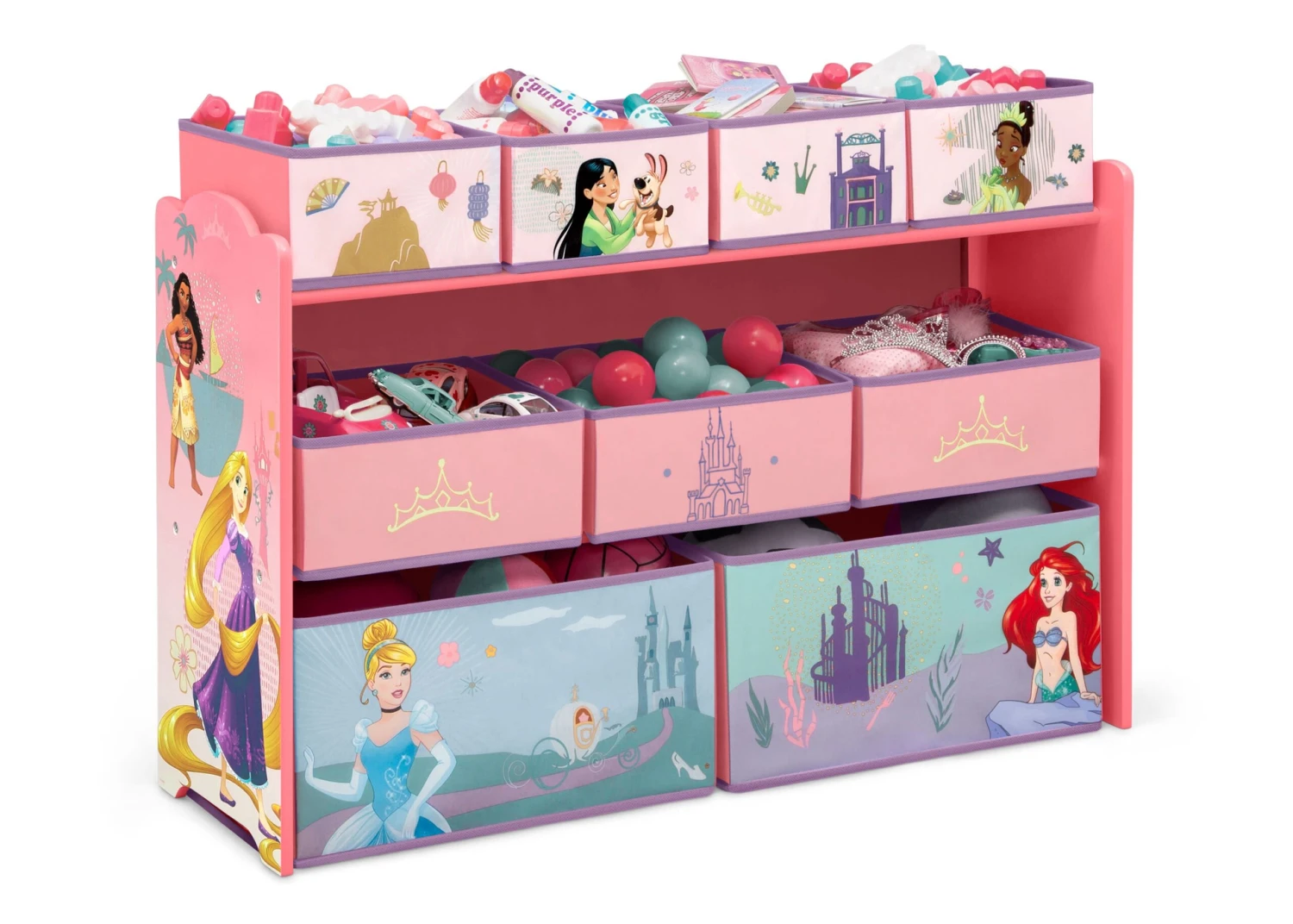 Delta Children Princess Deluxe 9 Bin Design And Store Toy Organizer 3 Delta Children Princess Deluxe 9 Bin Design And Store Toy Organizer - Image 3