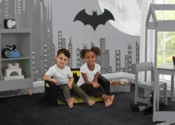 Delta Children Batman Cozee Flip-Out Sofa - 2-in-1 Convertible Sofa To Lounger For Kids