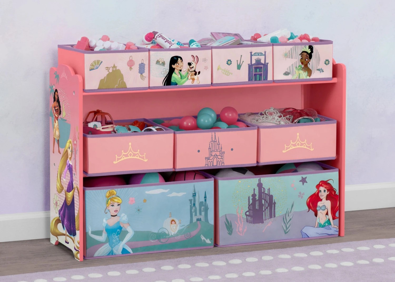 Delta Children Princess Deluxe 9 Bin Design And Store Toy Organizer 1 Delta Children Princess Deluxe 9 Bin Design And Store Toy Organizer