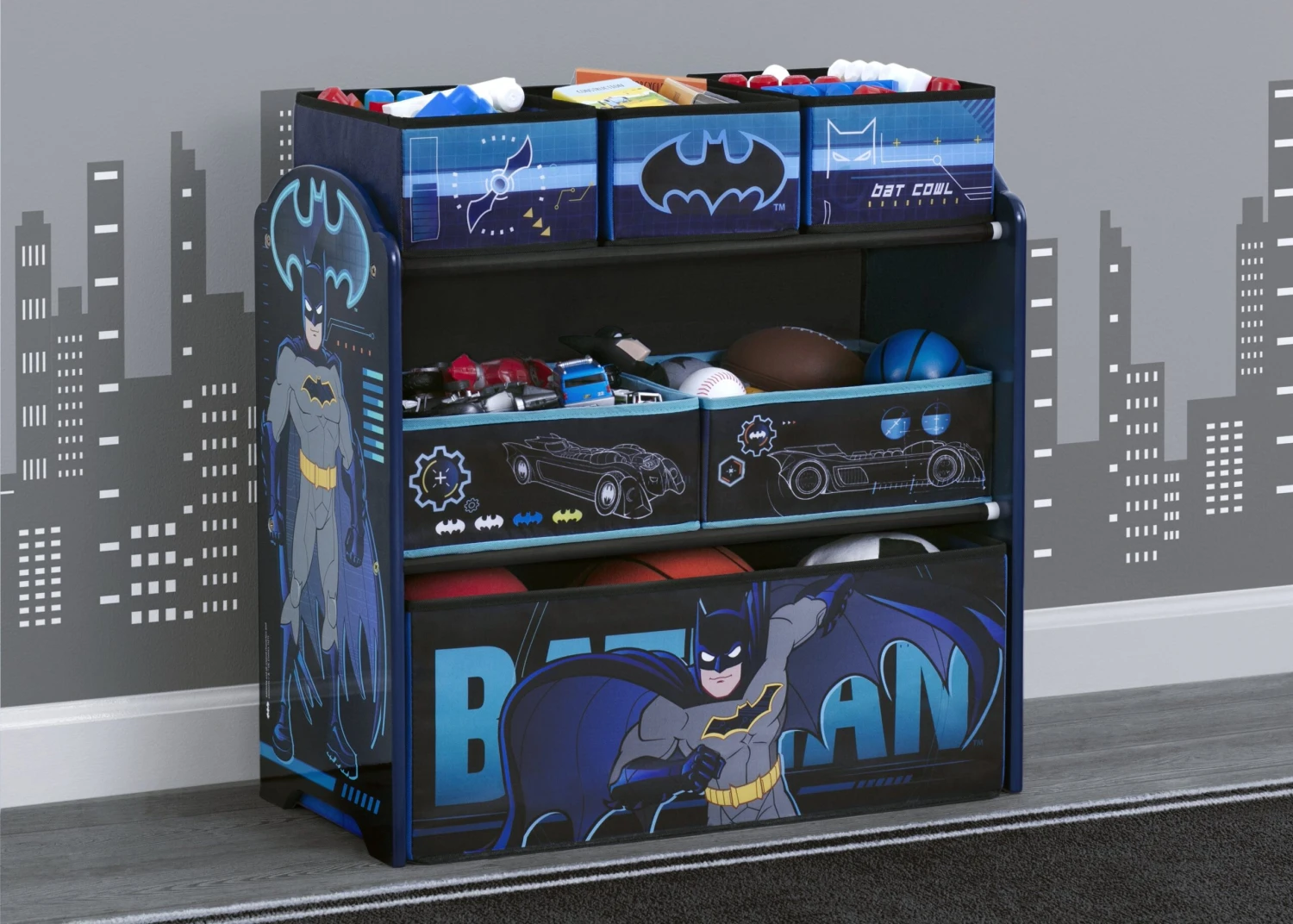Delta Children Batman 6 Bin Design And Store Toy Organizer 1 Delta Children Batman 6 Bin Design And Store Toy Organizer