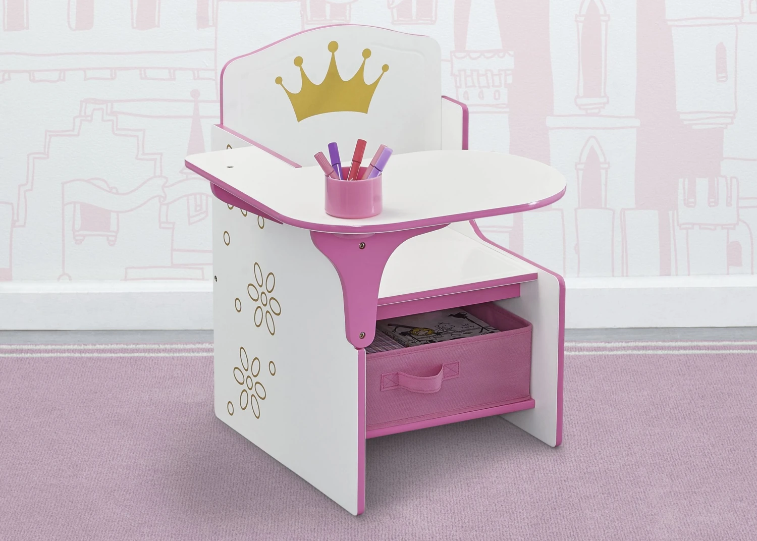 Delta Children Princess Crown Chair Desk With Storage Bin 1 Delta Children Princess Crown Chair Desk With Storage Bin