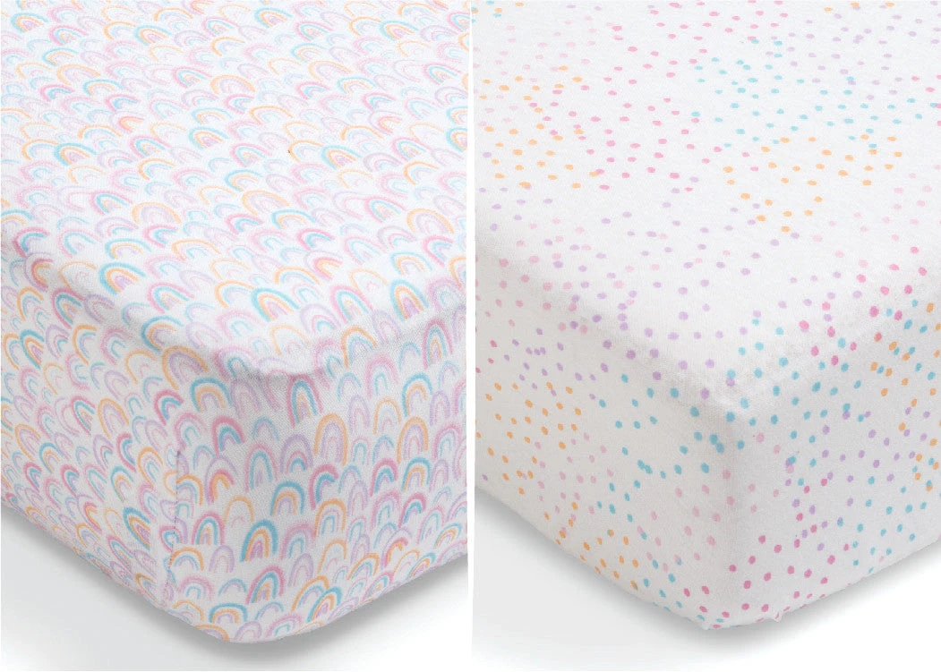 Delta Children Rainbow Confetti Fitted Crib Sheets - 2 Pack 5 Delta Children Rainbow Confetti Fitted Crib Sheets - 2 Pack - Image 5