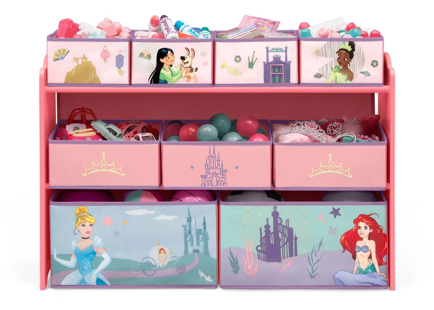 Delta Children Princess Deluxe 9 Bin Design And Store Toy Organizer 2 Delta Children Princess Deluxe 9 Bin Design And Store Toy Organizer - Image 2