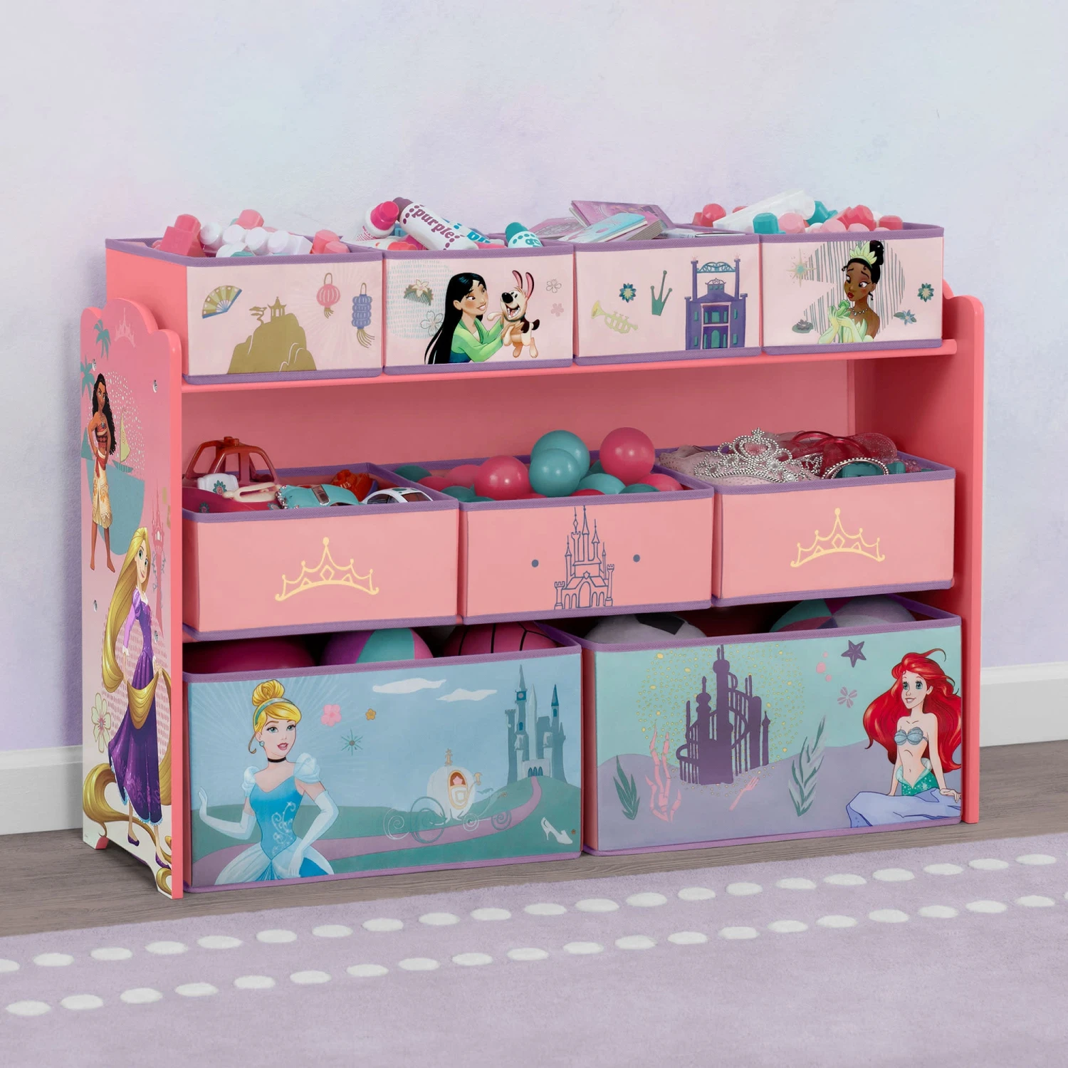 Delta Children Princess Deluxe 9 Bin Design And Store Toy Organizer 6 Delta Children Princess Deluxe 9 Bin Design And Store Toy Organizer - Image 6