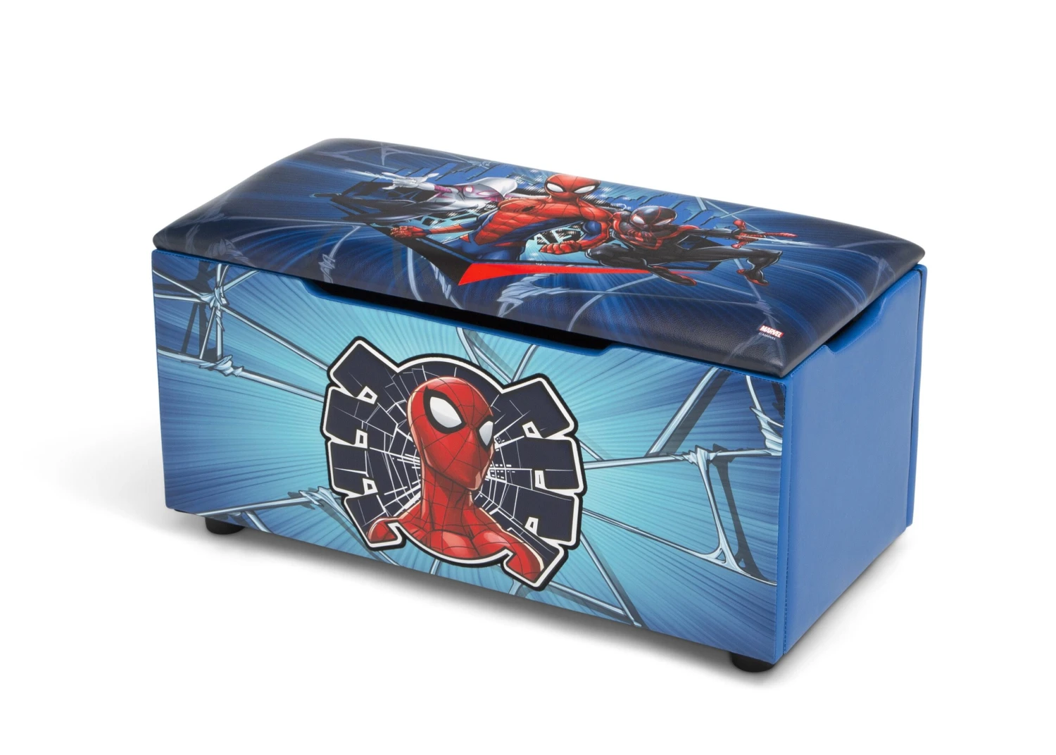 Delta Children Spider-Man Upholstered Storage Bench For Kids 3 Delta Children Spider-Man Upholstered Storage Bench For Kids - Image 3