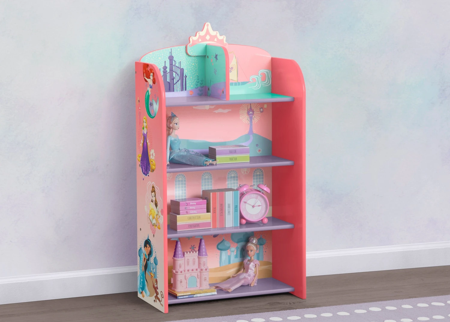 Delta Children Disney Princess Wooden Playhouse 4-Shelf Bookcase 1 Delta Children Disney Princess Wooden Playhouse 4-Shelf Bookcase