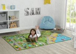 Delta Children Extra Large Road Map Activity Rug For Girls And Boys - 78-inch L X 54-inch W