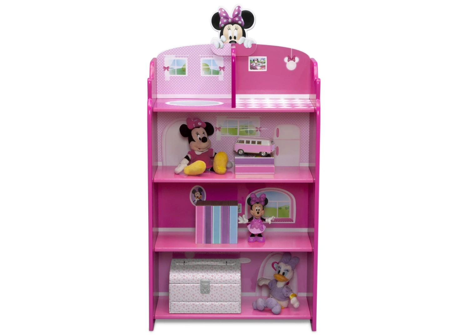 Delta Children Minnie Mouse Wooden Playhouse 4-Shelf Bookcase 2 Delta Children Minnie Mouse Wooden Playhouse 4-Shelf Bookcase - Image 2