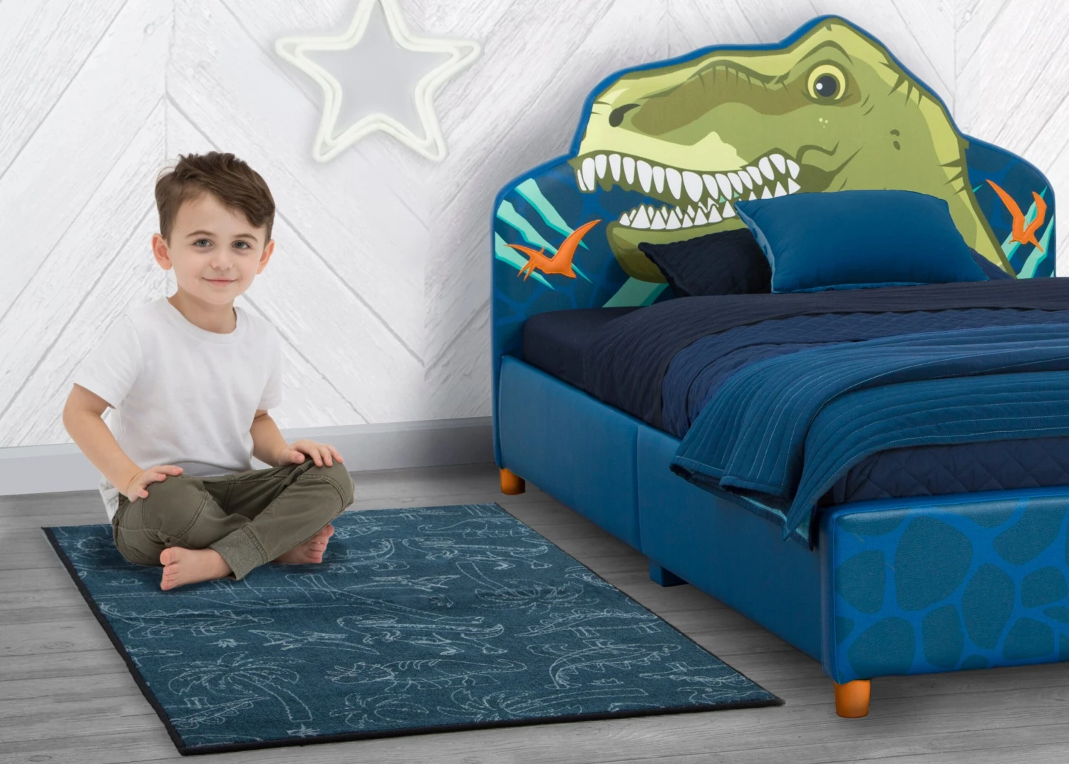 Delta Children Dinosaur Rectangle Area Rug For Kids, 39-Inch X 59-Inch 1 Delta Children Dinosaur Rectangle Area Rug For Kids, 39-Inch X 59-Inch