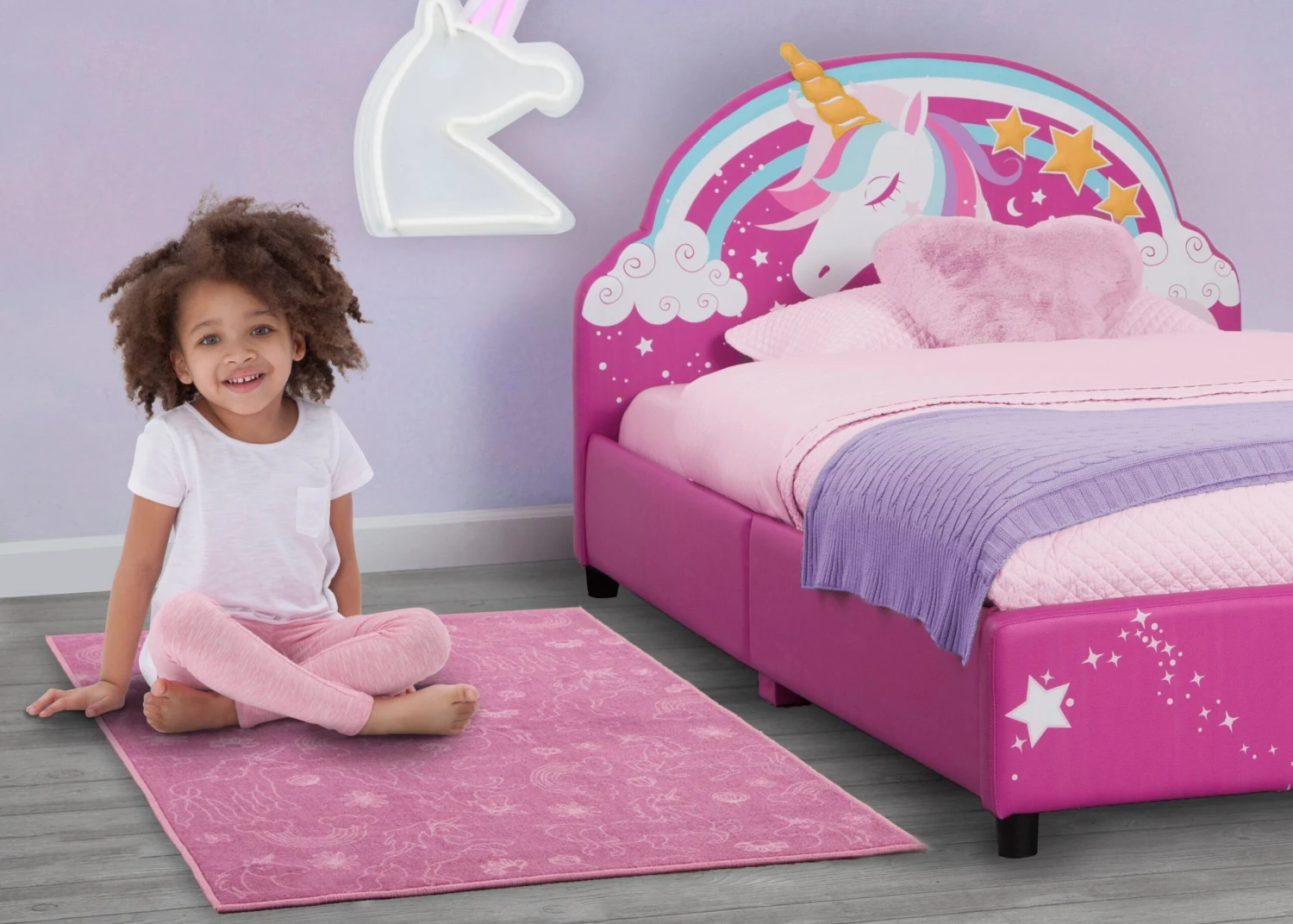 Delta Children Unicorn Rectangle Area Rug For Kids, 39-Inch X 59-Inch 1 Delta Children Unicorn Rectangle Area Rug For Kids, 39-Inch X 59-Inch