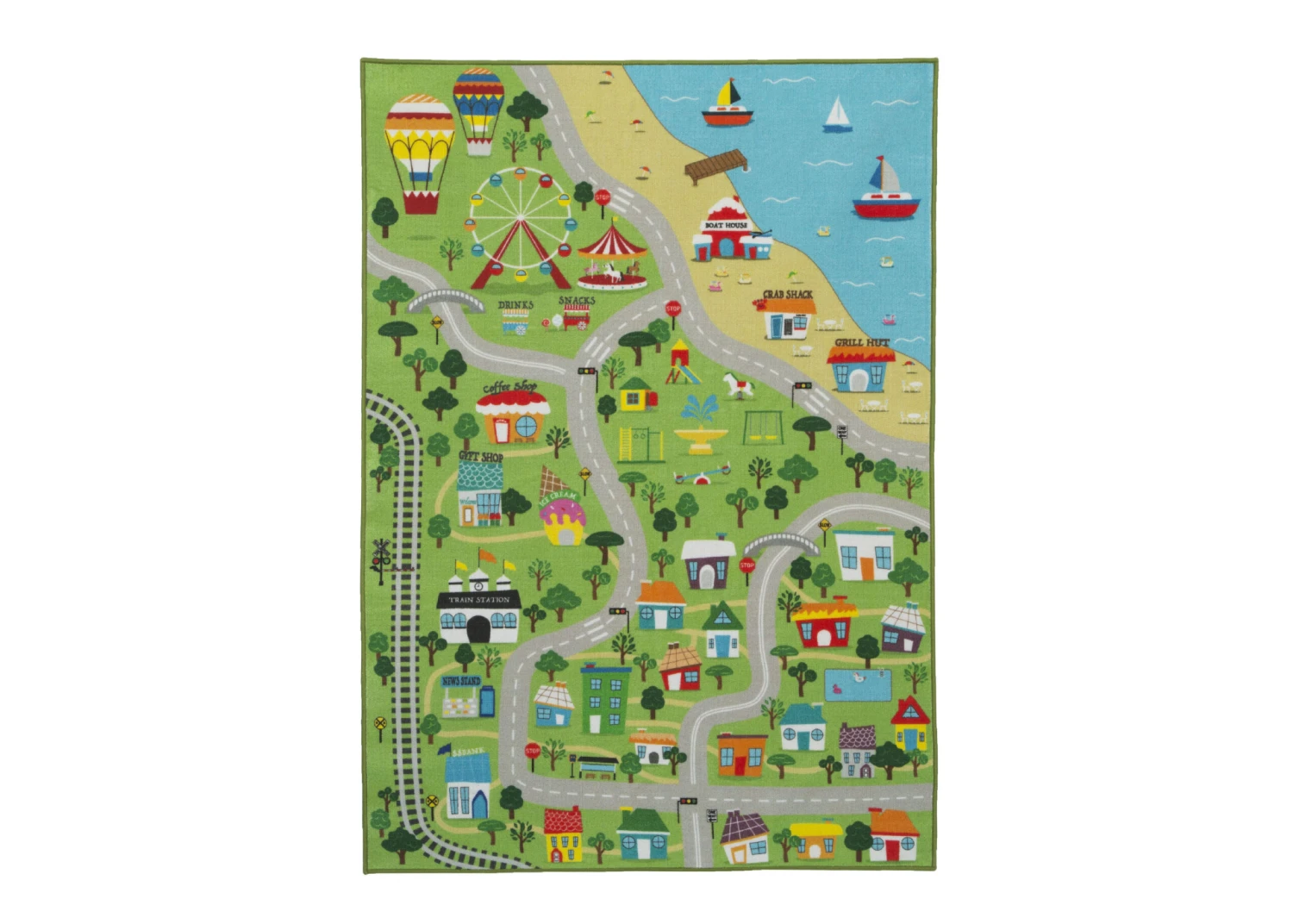 Delta Children Extra Large Road Map Activity Rug For Girls And Boys - 78-inch L X 54-inch W 2 Delta Children Extra Large Road Map Activity Rug For Girls And Boys - 78-inch L X 54-inch W - Image 2