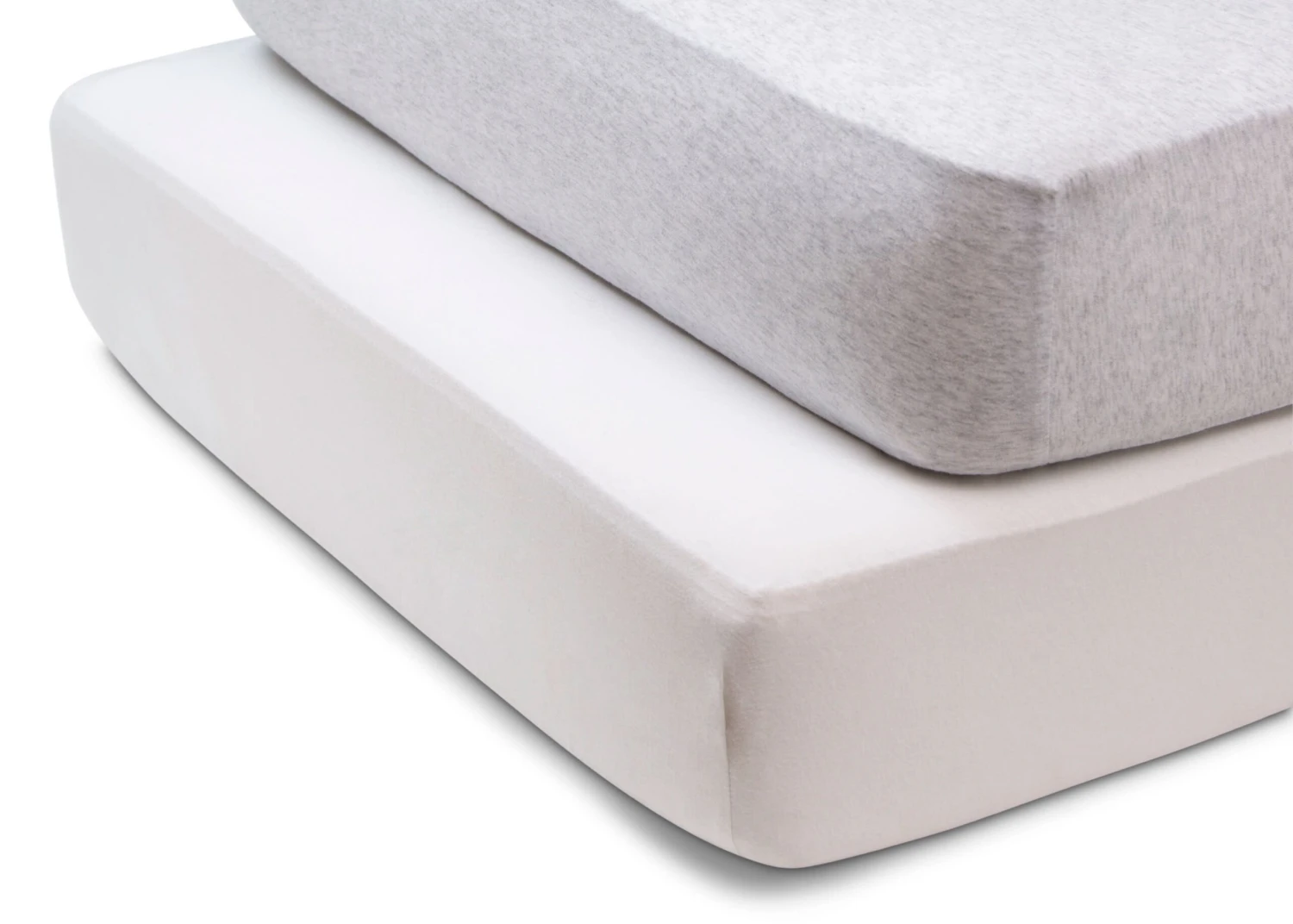 Delta Children Fitted Crib Sheets - 2 Pack, White & Heather Grey 2 Delta Children Fitted Crib Sheets - 2 Pack, White & Heather Grey - Image 2
