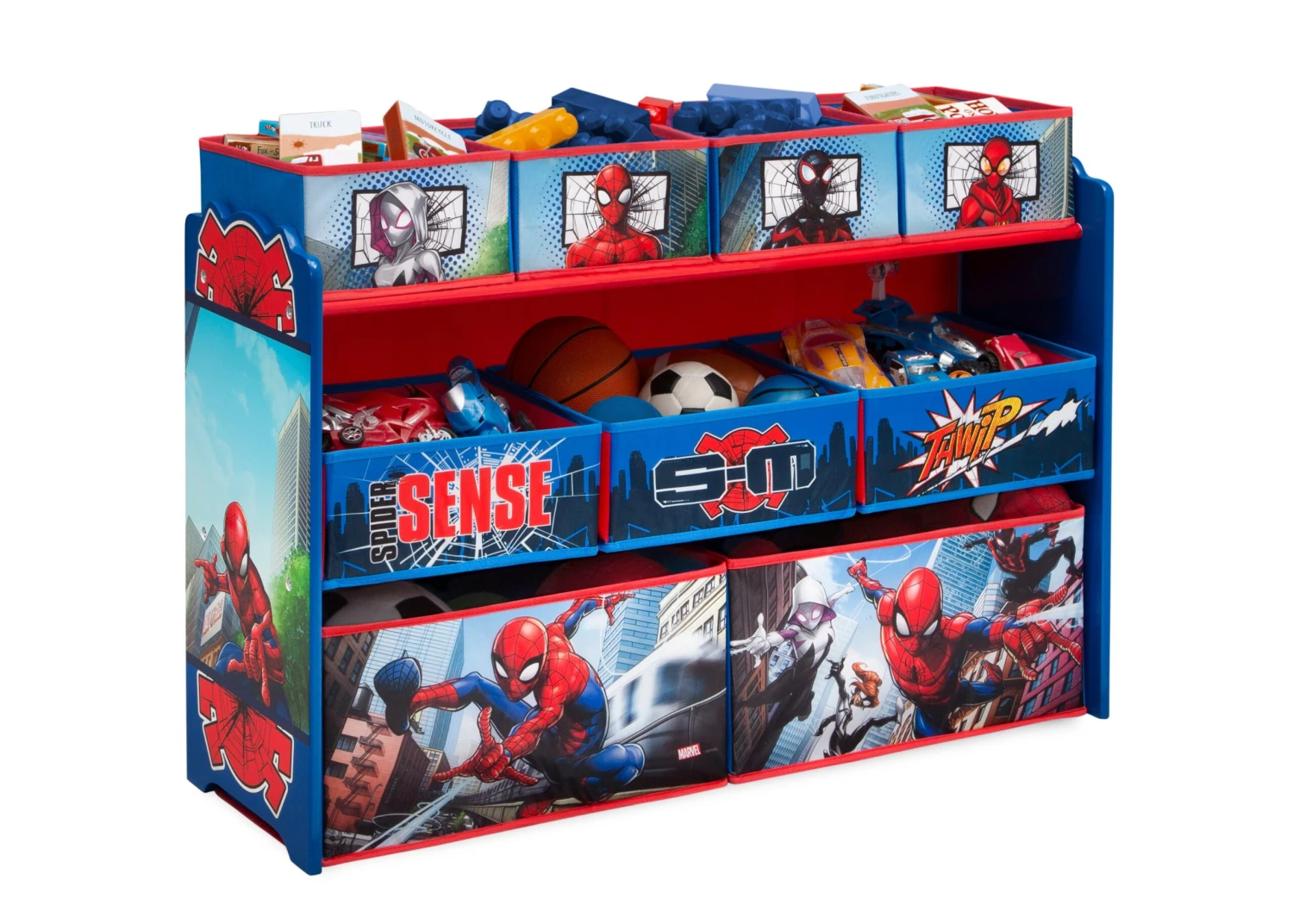Delta Children Spider-Man Deluxe 9 Bin Design And Store Toy Organizer 3 Delta Children Spider-Man Deluxe 9 Bin Design And Store Toy Organizer - Image 3