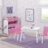 Delta Children 4-Piece Toddler Playroom Set – Includes Play Table And 6 Bin Toy Organizer With Reusable Vinyl Cling Stickers