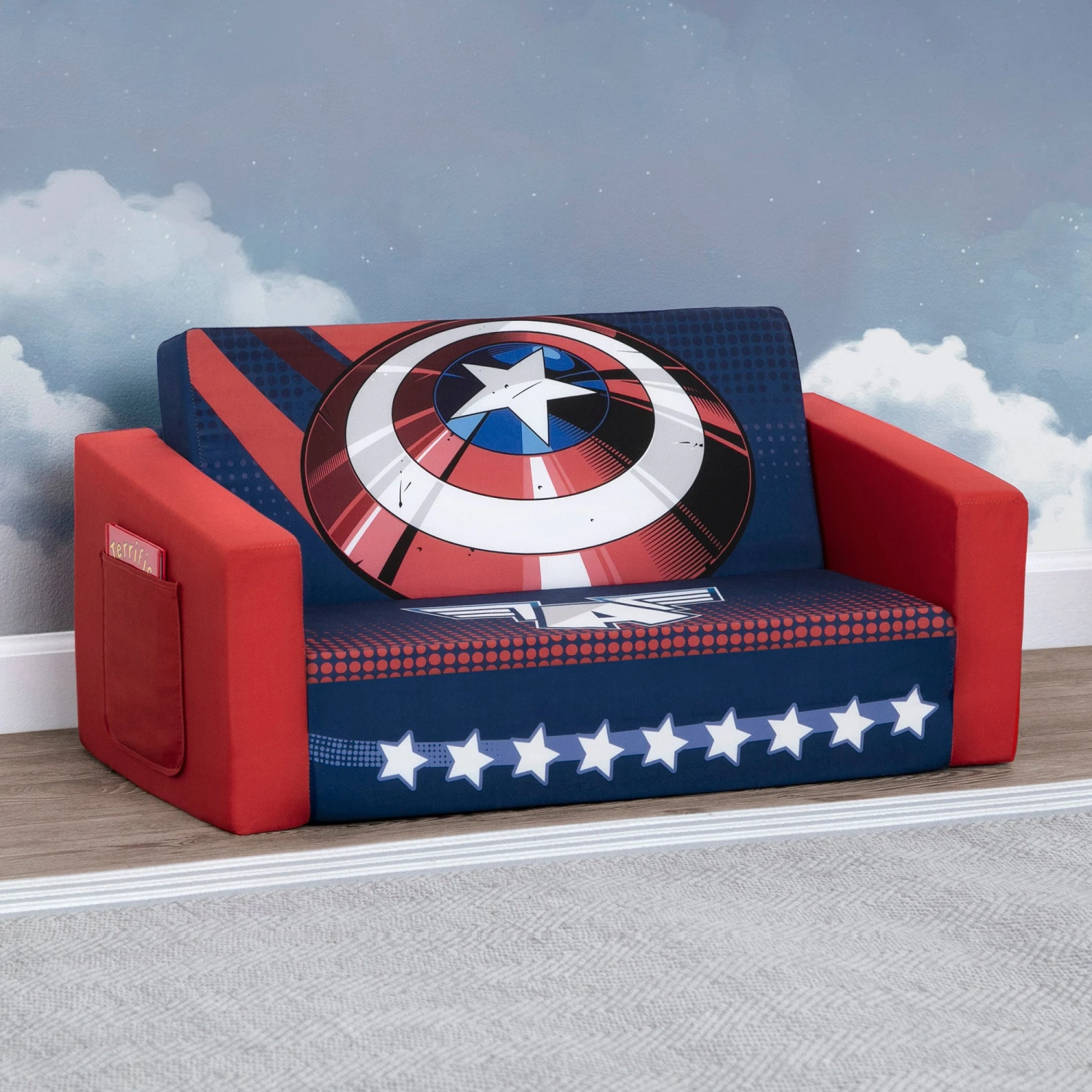 Delta Children Avengers Cozee Flip-Out Sofa - 2-in-1 Convertible Sofa To Lounger For Kids 6 Delta Children Avengers Cozee Flip-Out Sofa - 2-in-1 Convertible Sofa To Lounger For Kids - Image 6