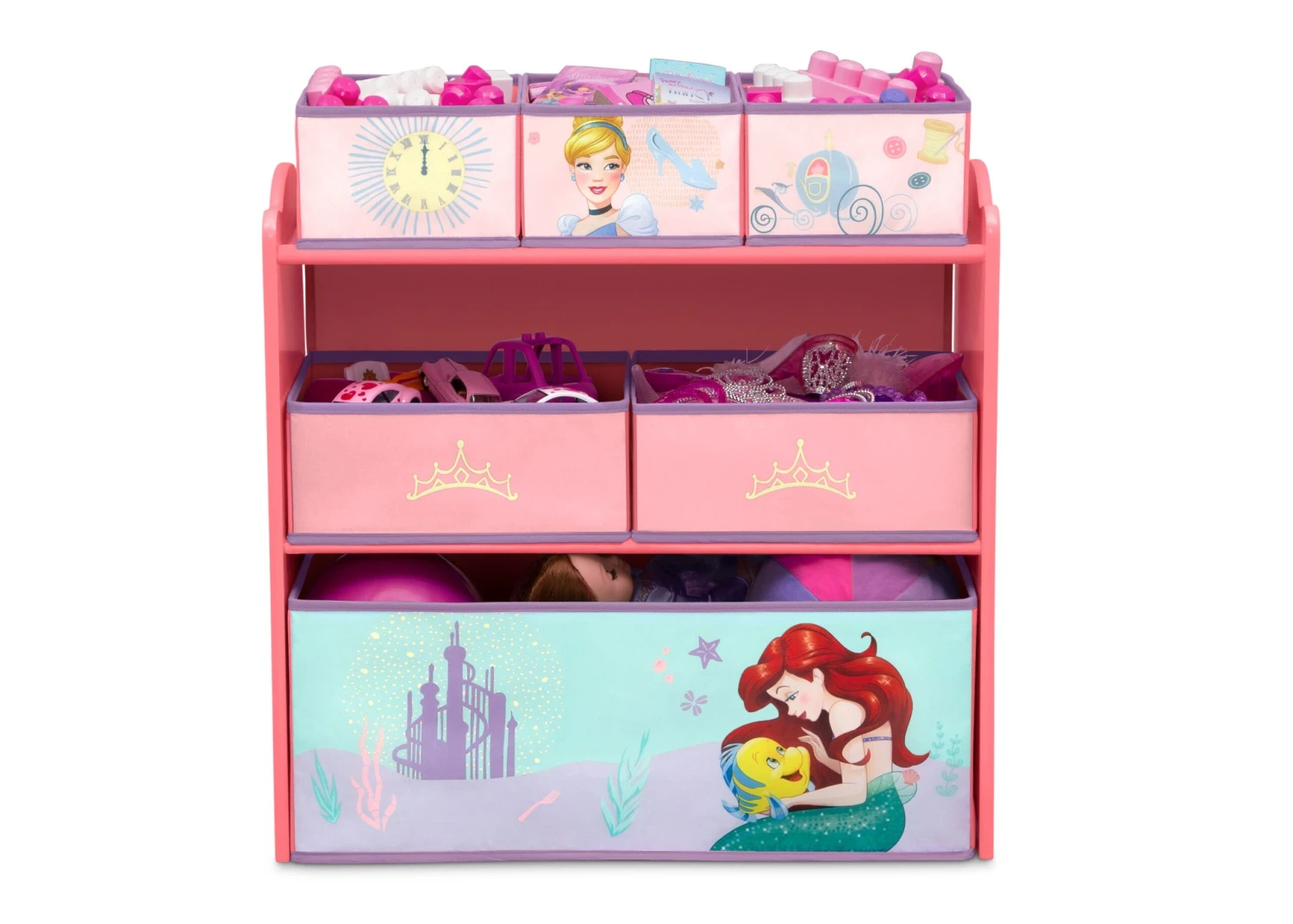 Delta Children Princess 6 Bin Design And Store Toy Organizer 2 Delta Children Princess 6 Bin Design And Store Toy Organizer - Image 2