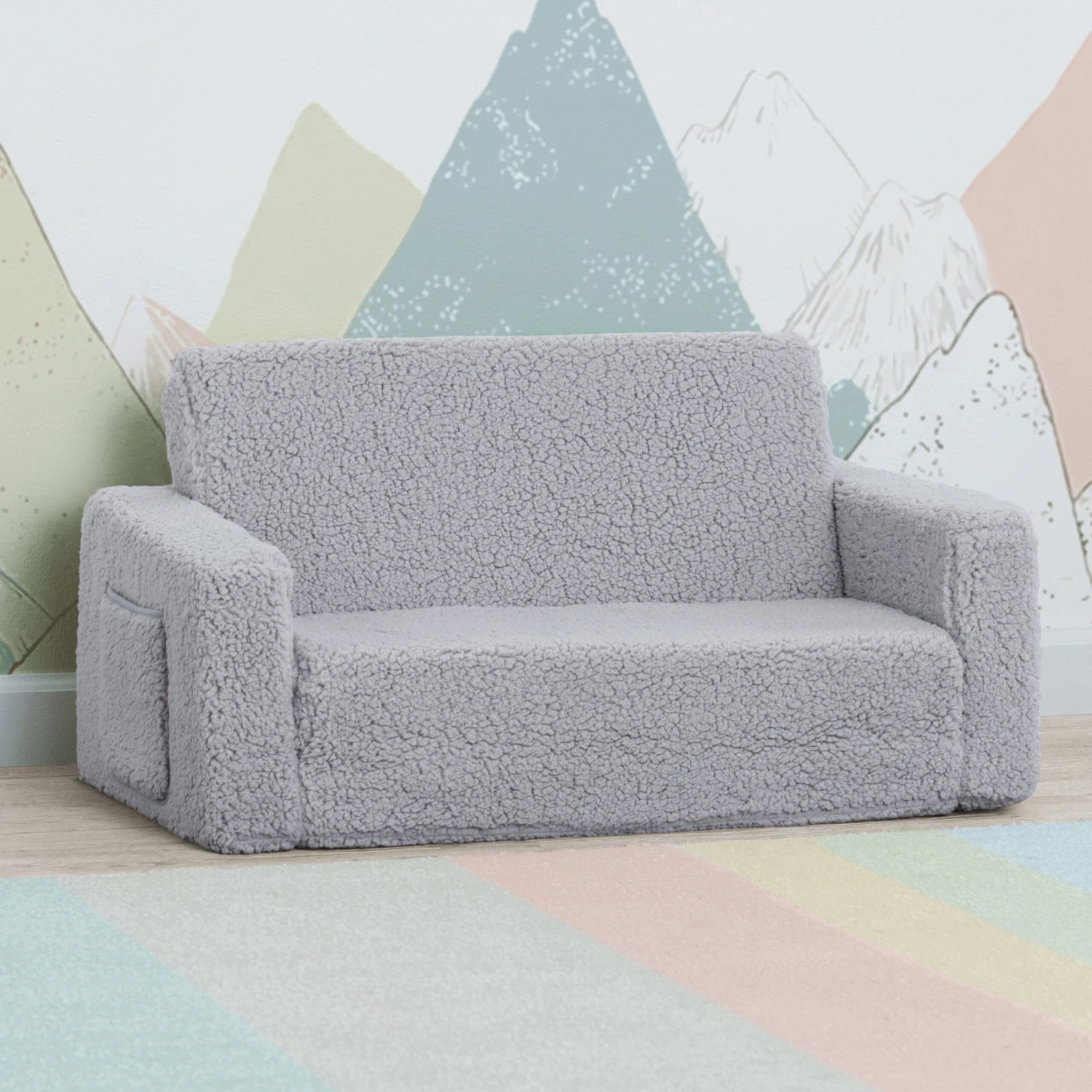 Delta Children Cozee Flip-Out Sherpa 2-in-1 Convertible Sofa To Lounger For Kids 17 Delta Children Cozee Flip-Out Sherpa 2-in-1 Convertible Sofa To Lounger For Kids - Image 17