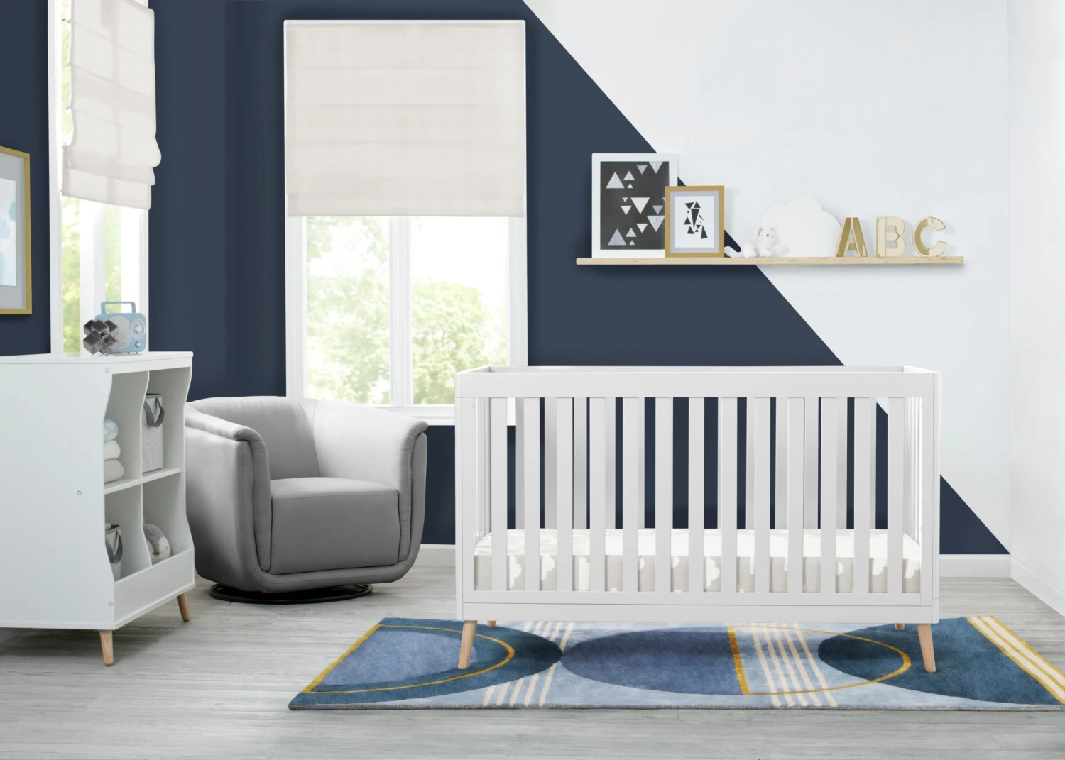 Delta Children Blue Abstract Hand-Tufted Area Rug 5x8 1 Delta Children Blue Abstract Hand-Tufted Area Rug 5x8