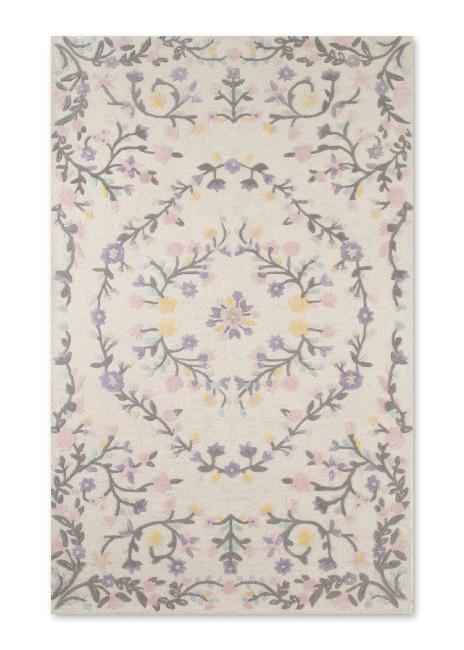 Delta Children Floral Garden Hand-Tufted Wool Blend Area Rug 5x8 3 Delta Children Floral Garden Hand-Tufted Wool Blend Area Rug 5x8 - Image 3