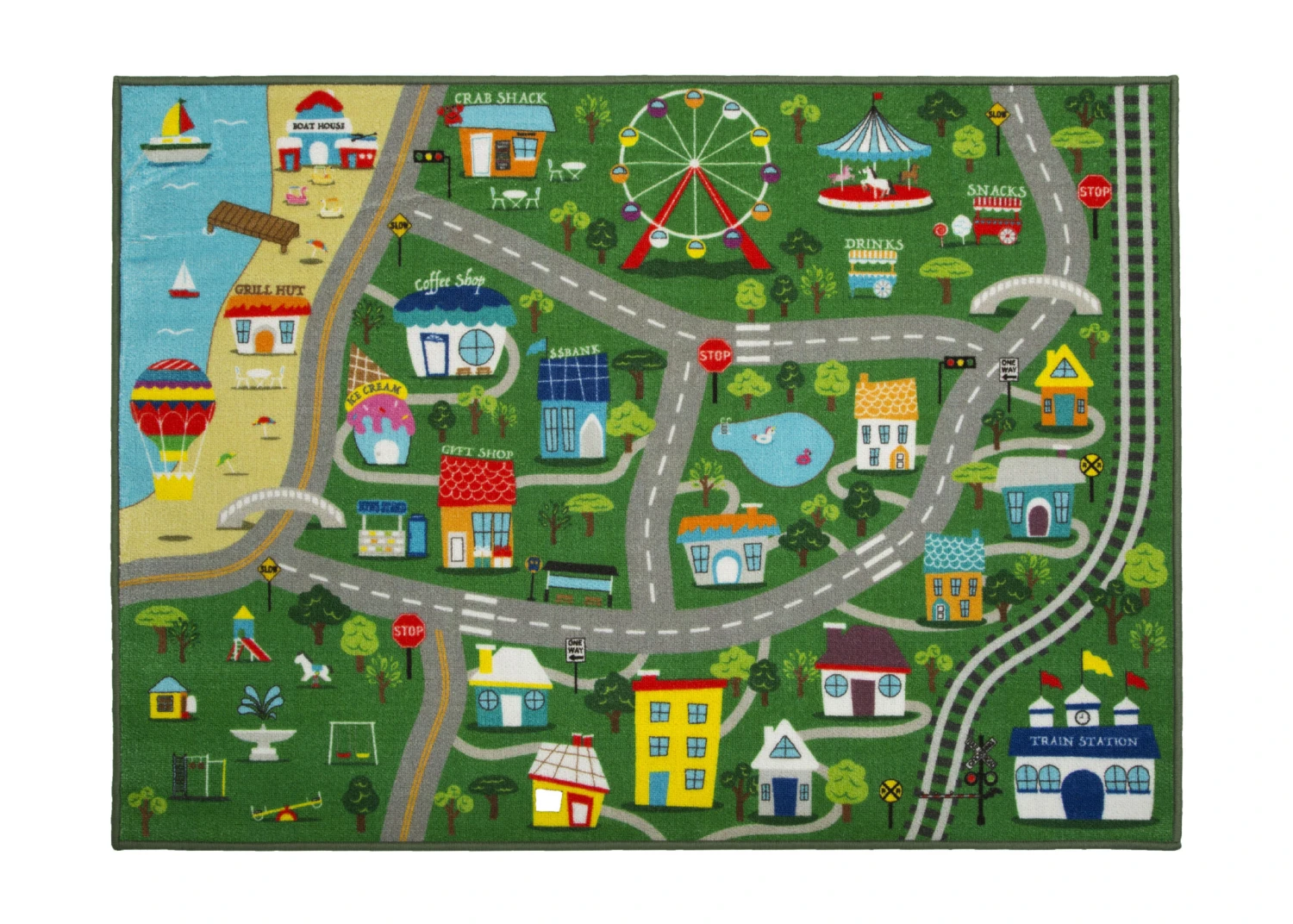 Delta Children Large Road Map Activity Rug For Girls And Boys - 54-inch L X 39-inch W 2 Delta Children Large Road Map Activity Rug For Girls And Boys - 54-inch L X 39-inch W - Image 2
