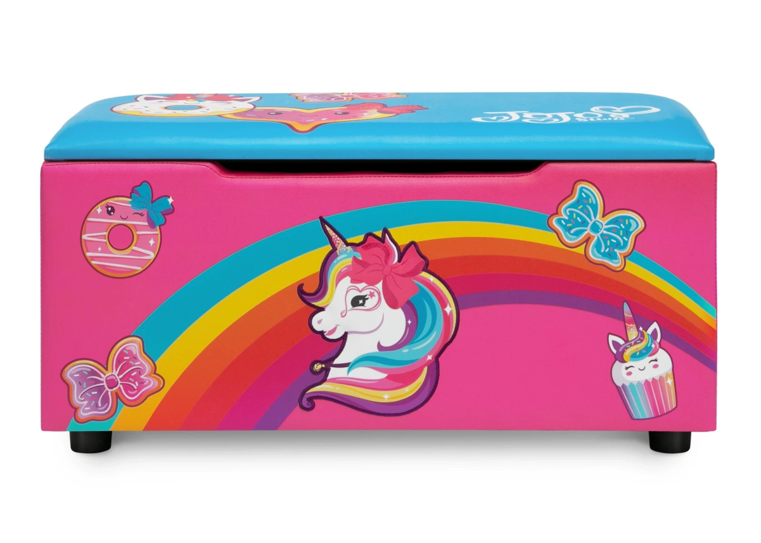 Delta Children JoJo Siwa Upholstered Storage Bench For Kids 2 Delta Children JoJo Siwa Upholstered Storage Bench For Kids - Image 2