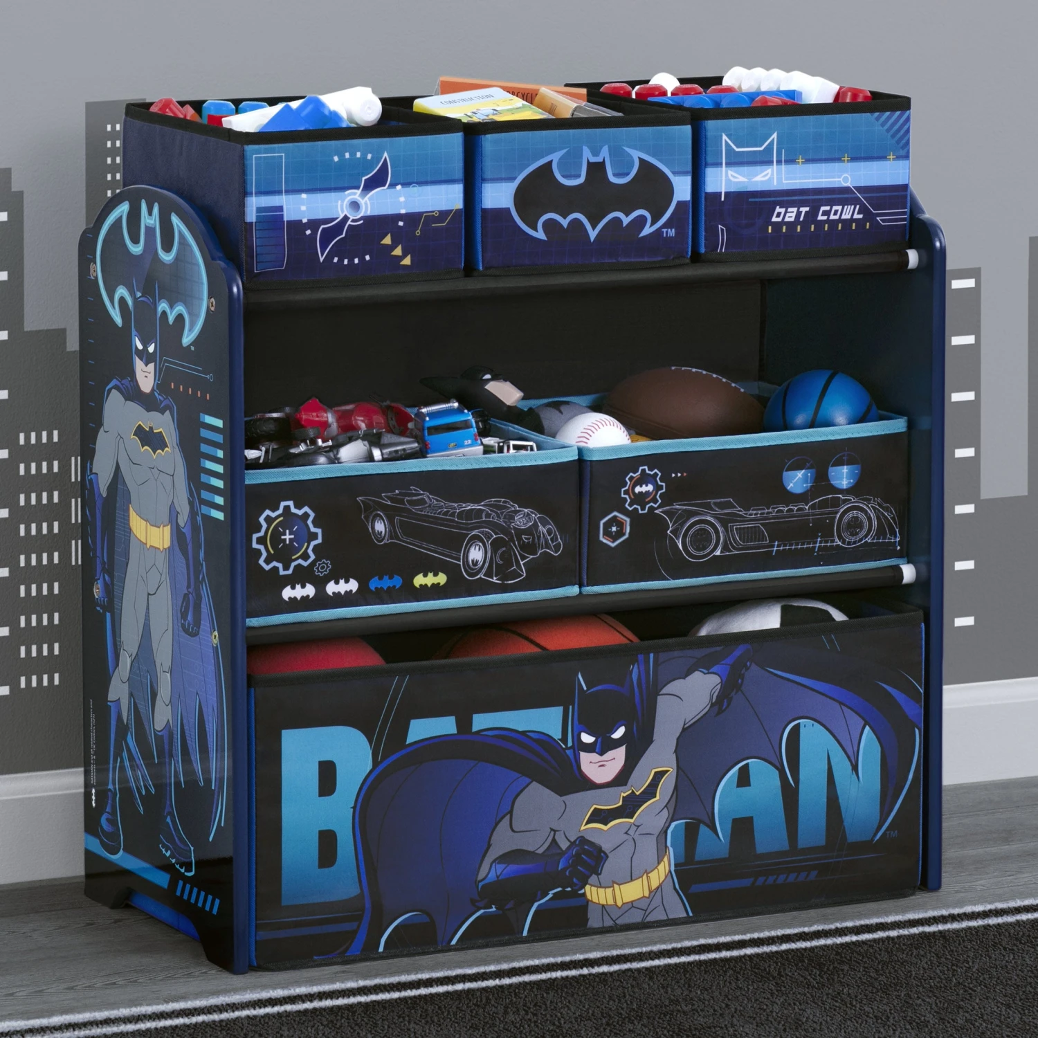 Delta Children Batman 6 Bin Design And Store Toy Organizer 5 Delta Children Batman 6 Bin Design And Store Toy Organizer - Image 5