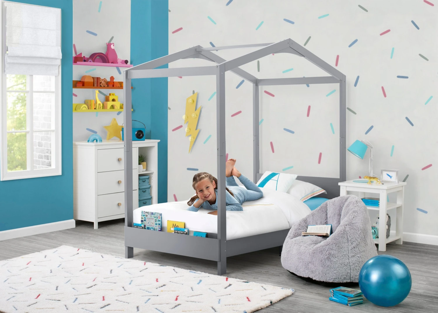 Delta Children Colored Sprinkles Hand-Tufted 100% Wool Area Rug 5x8 1 Delta Children Colored Sprinkles Hand-Tufted 100% Wool Area Rug 5x8