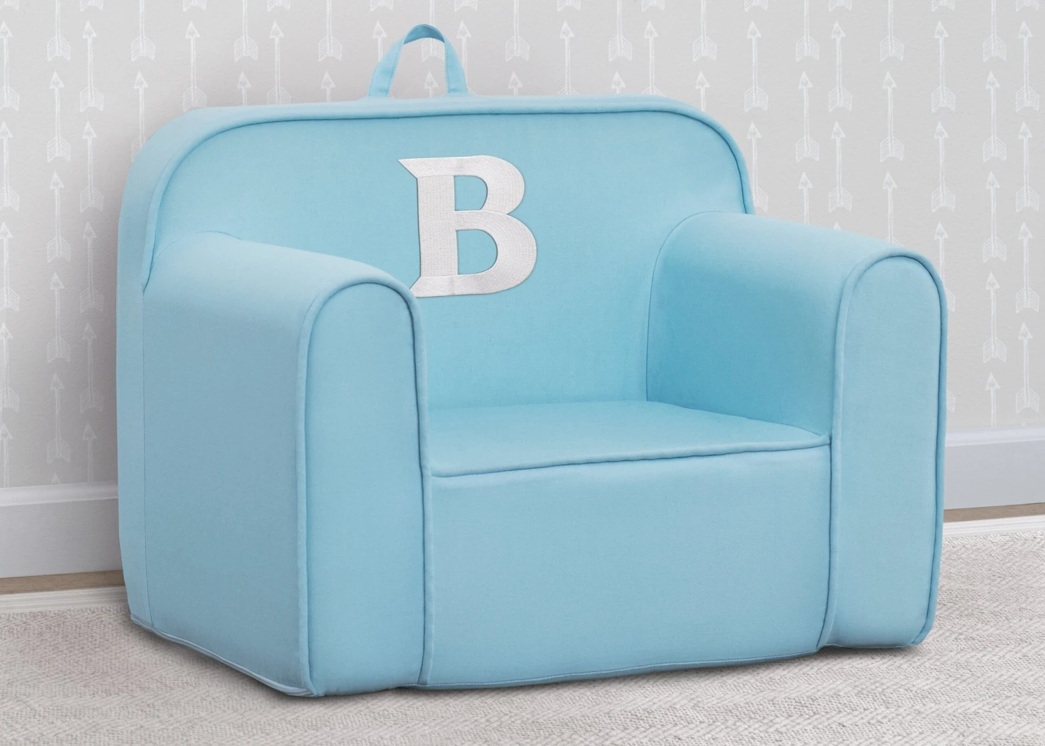Delta Children Personalized Monogram Light Blue Cozee Chair 6 Delta Children Personalized Monogram Light Blue Cozee Chair - Image 6