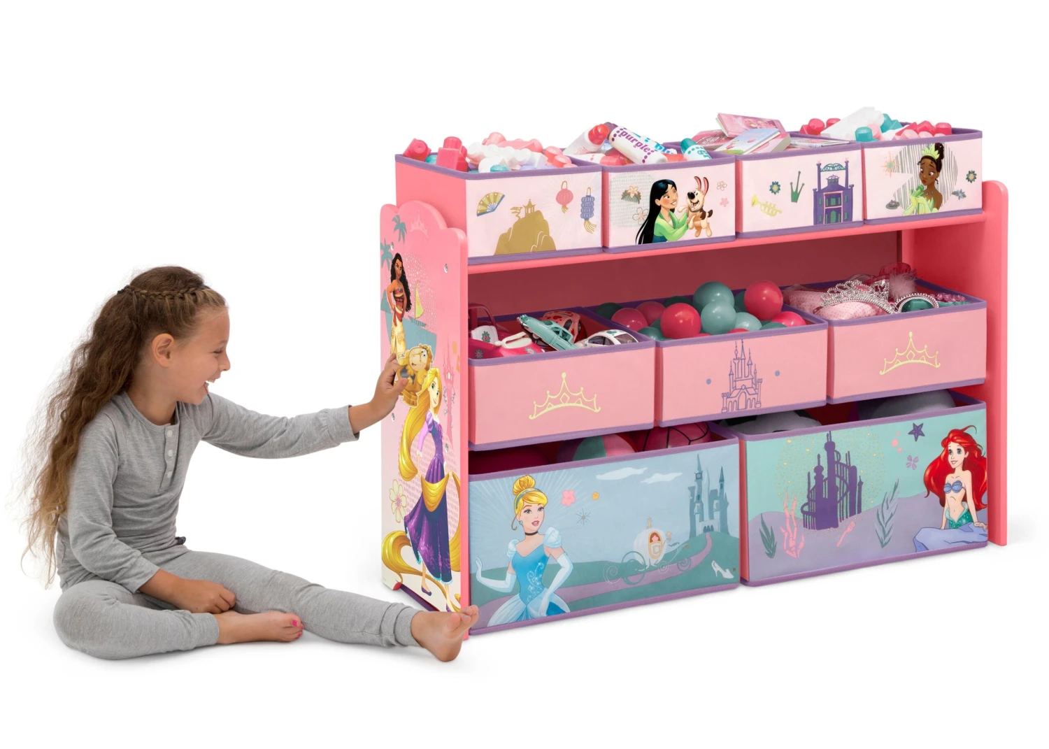 Delta Children Princess Deluxe 9 Bin Design And Store Toy Organizer 5 Delta Children Princess Deluxe 9 Bin Design And Store Toy Organizer - Image 5