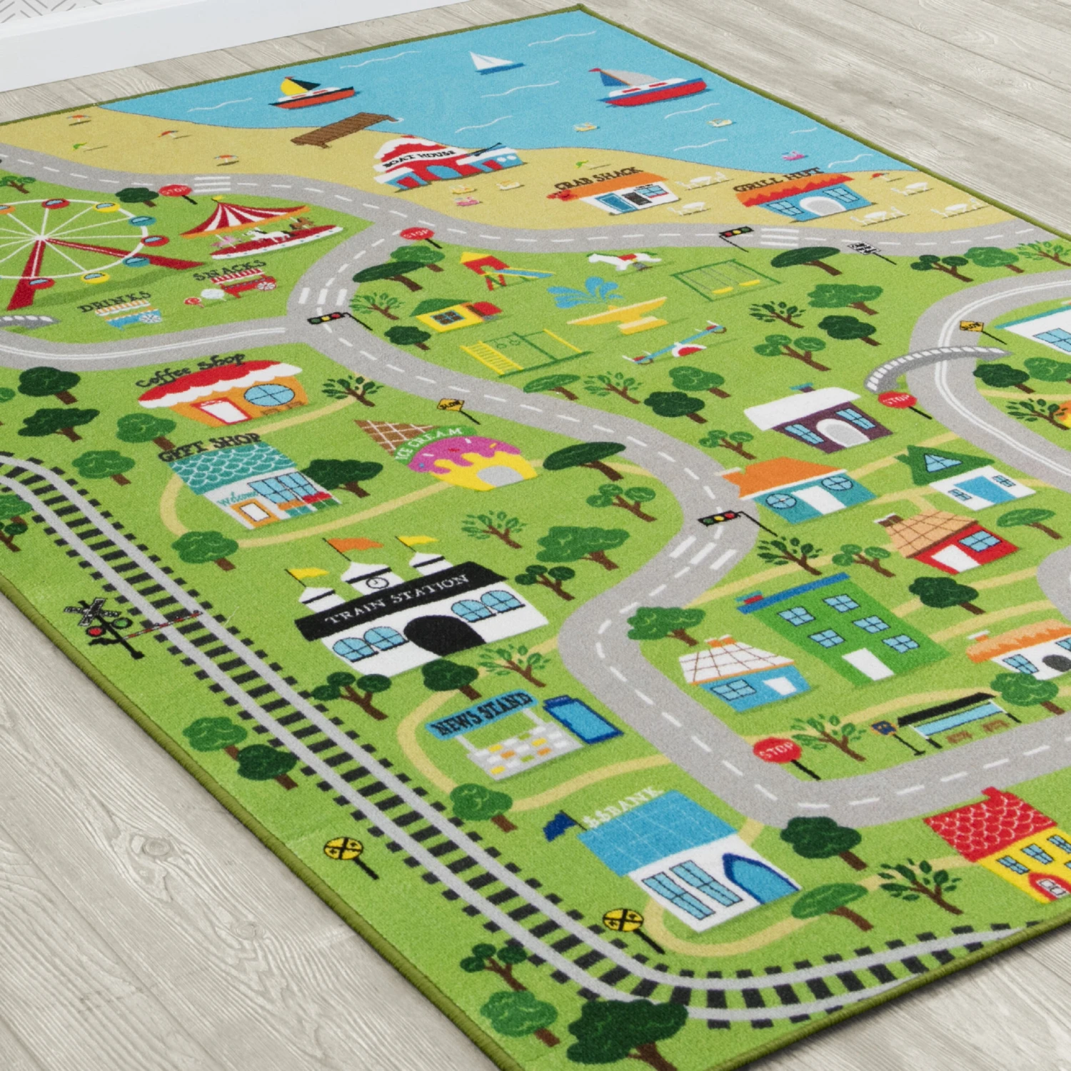 Delta Children Extra Large Road Map Activity Rug For Girls And Boys - 78-inch L X 54-inch W 5 Delta Children Extra Large Road Map Activity Rug For Girls And Boys - 78-inch L X 54-inch W - Image 5