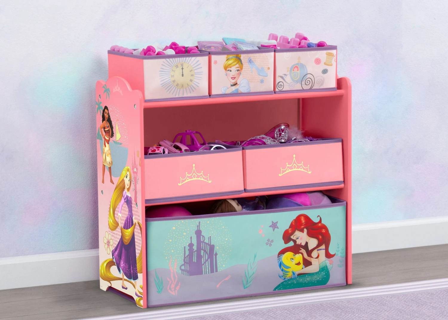 Delta Children Princess 6 Bin Design And Store Toy Organizer 1 Delta Children Princess 6 Bin Design And Store Toy Organizer