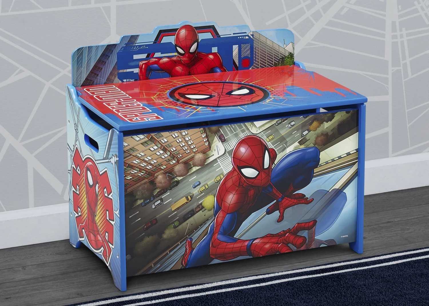 Delta Children Spider-Man Deluxe Toy Box 1 Delta Children Spider-Man Deluxe Toy Box